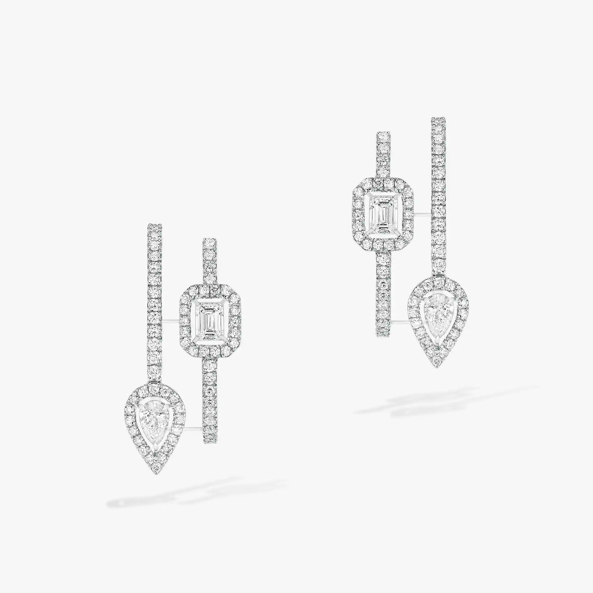[Imperial] KREOLEN MY TWIN 2 REIHEN SILBER DIAMANT OHRRINGE