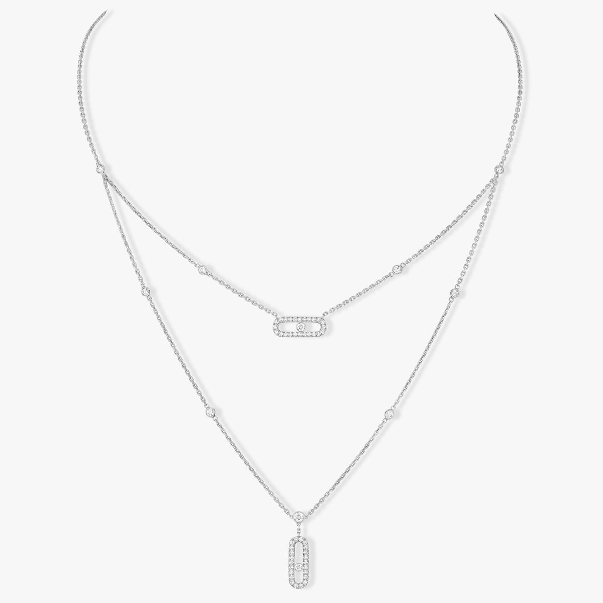 [Imperial] MOVE 2 ROW DIAMOND NECKLACE