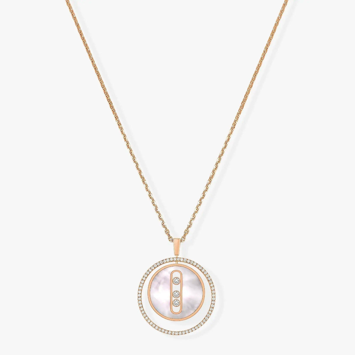 [Imperial] LUCKY MOVE MM NACRE BLANCHE DIAMOND NECKLACE