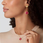 [Imperial]  NEW CLOVER 15MM PINK ENAMEL NECKLACE