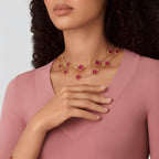 [Imperial]  NEW CLOVER 20 MOTIFS PINK ENAMEL NECKLACE