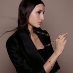 [Imperial]  NEW CLOVER 20 MOTIFS PINK ENAMEL NECKLACE