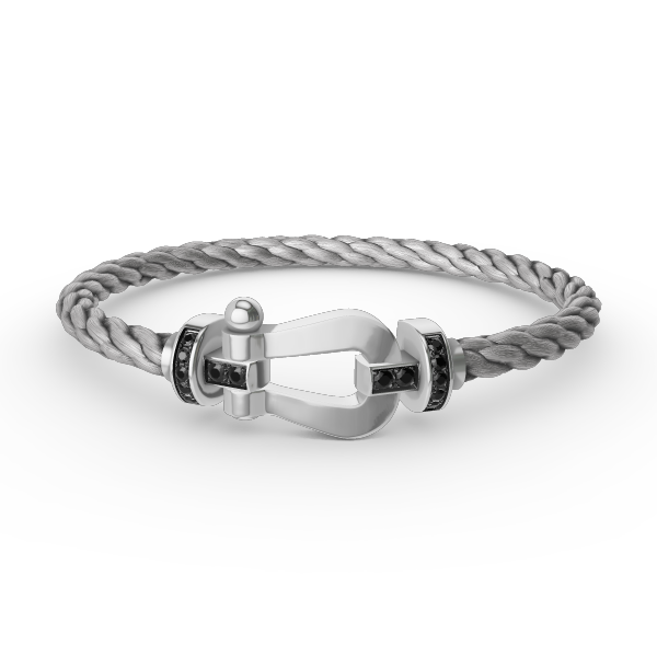 ®インペリアル®フォース ラージホースシュー ブラックダイヤモンドブレスレット シルバー