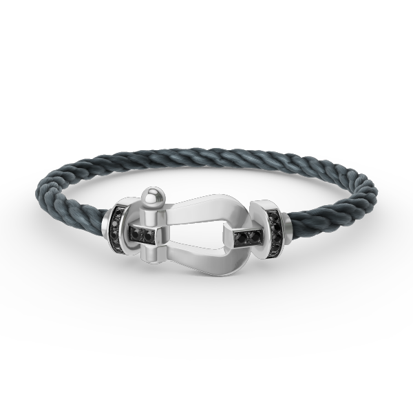 ¡®Imperial¡¯FORCE LARGE HORSESHOE BLACK DIAMOND BRACELET SILVER