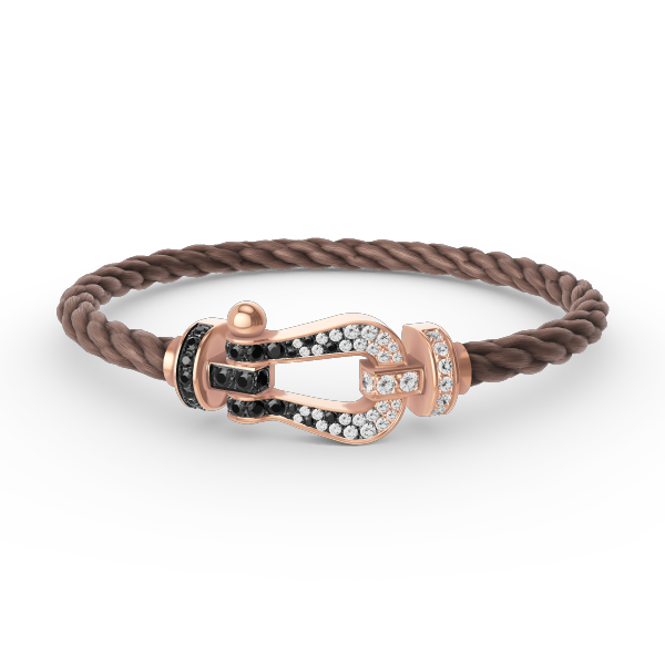 ¡®Imperial¡¯FORCE LARGE HORSESHOE BLACK WHITE DIAMOND BRACELET ROSE GOLD