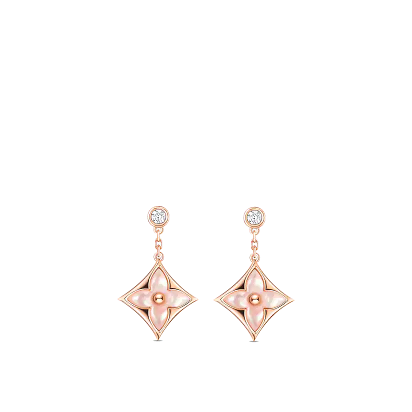 ¡®Imperial¡¯DOUBLE STAR PINK GOLD MOP DROP EARRINGS