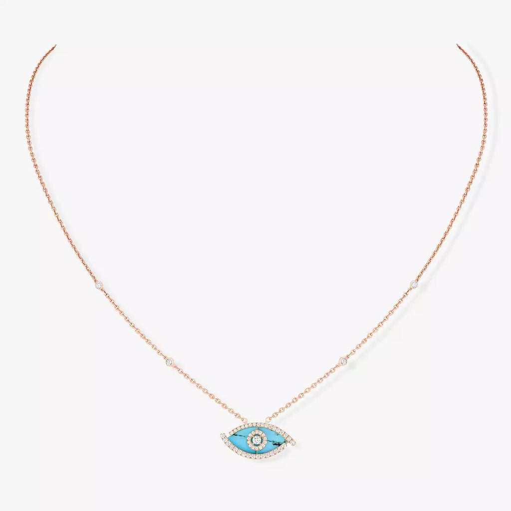 [Imperial] Lucky Eye Diamantkette in Roségold und Türkis