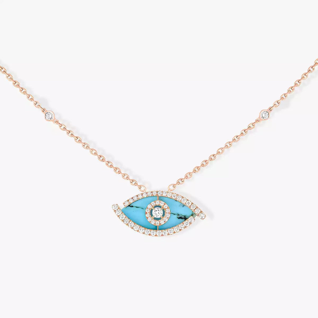 [Imperial] Lucky Eye Diamantkette in Roségold und Türkis