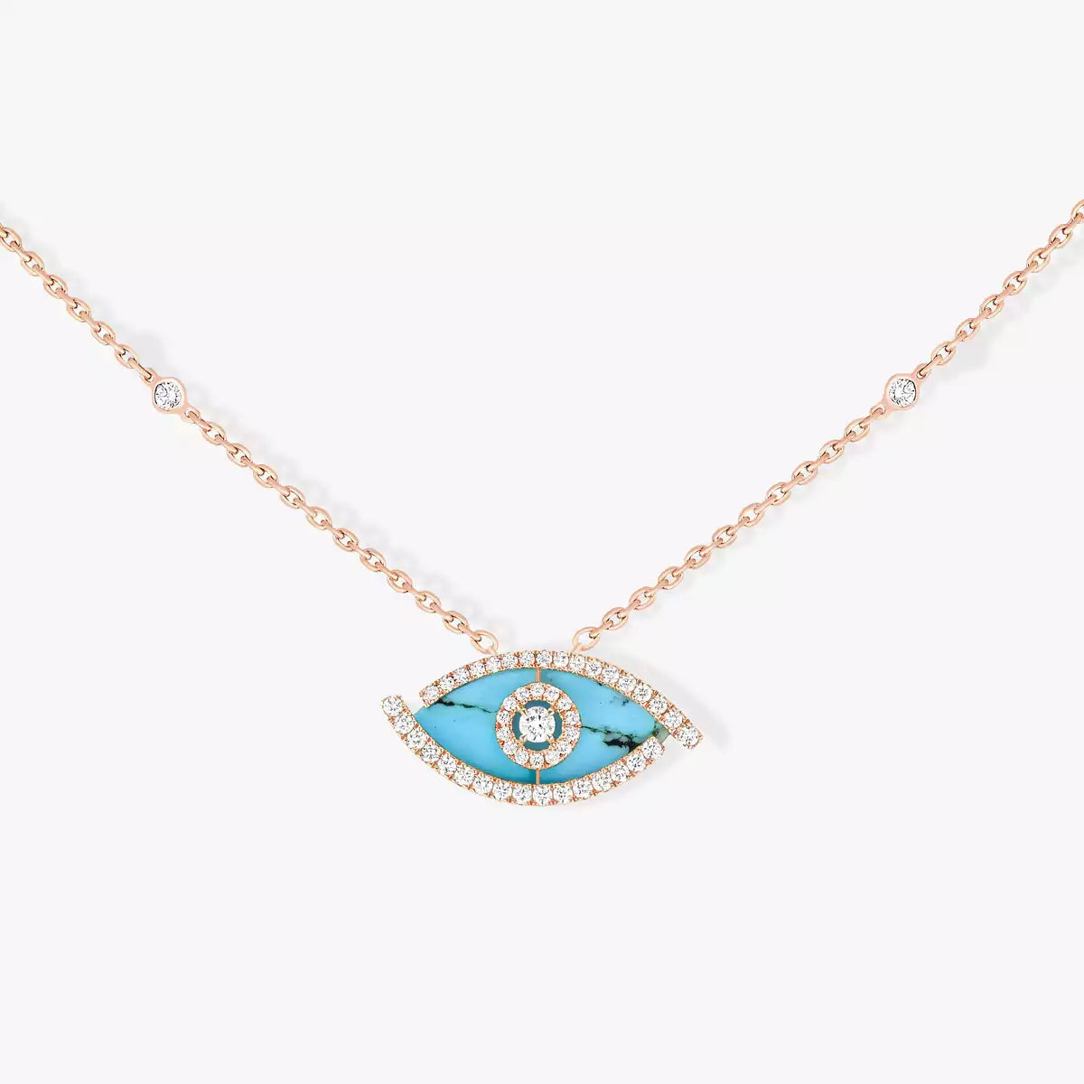 [Imperial] Lucky Eye Diamantkette in Roségold und Türkis