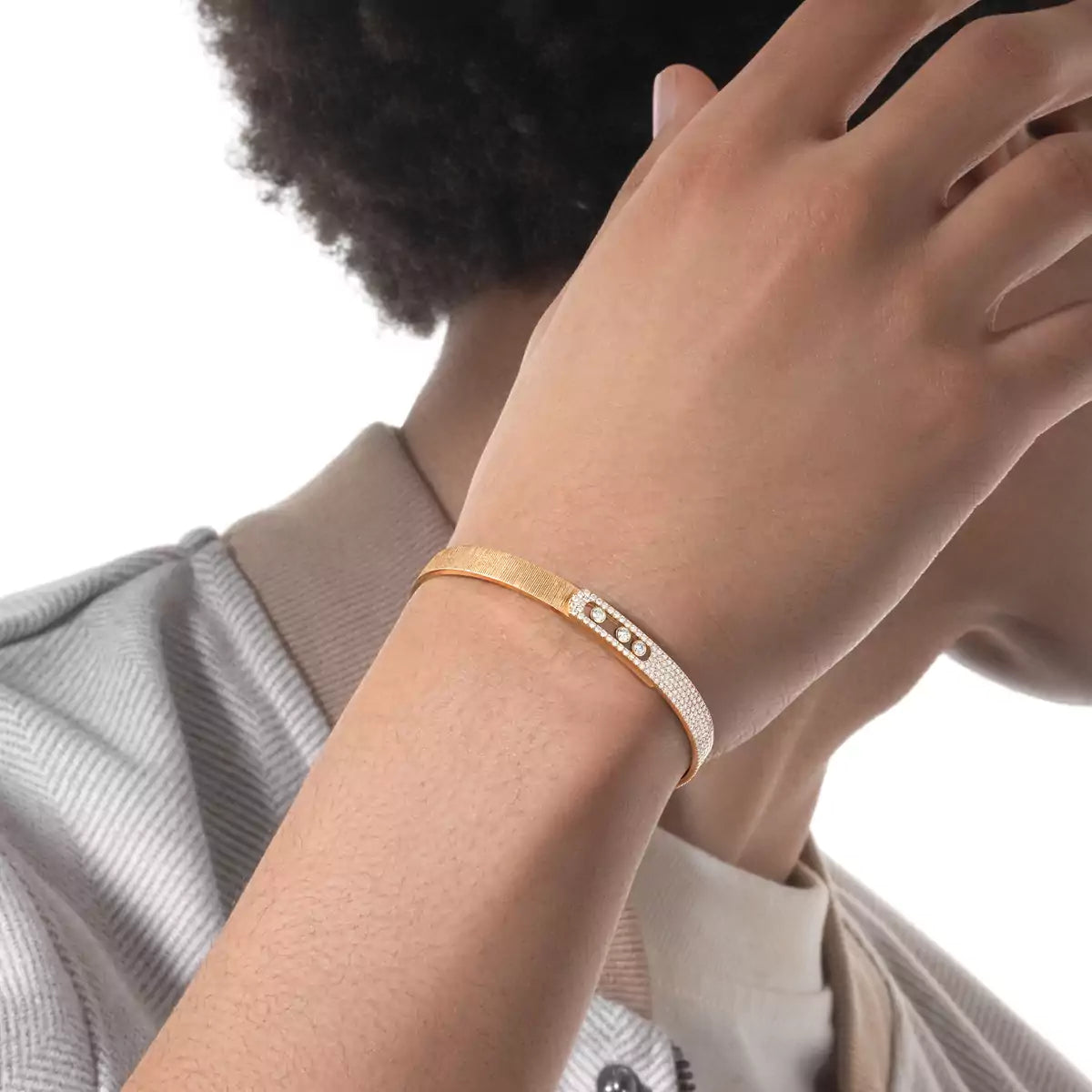 [Imperial] Armreif Noa Ciselé mit halbem Pavé