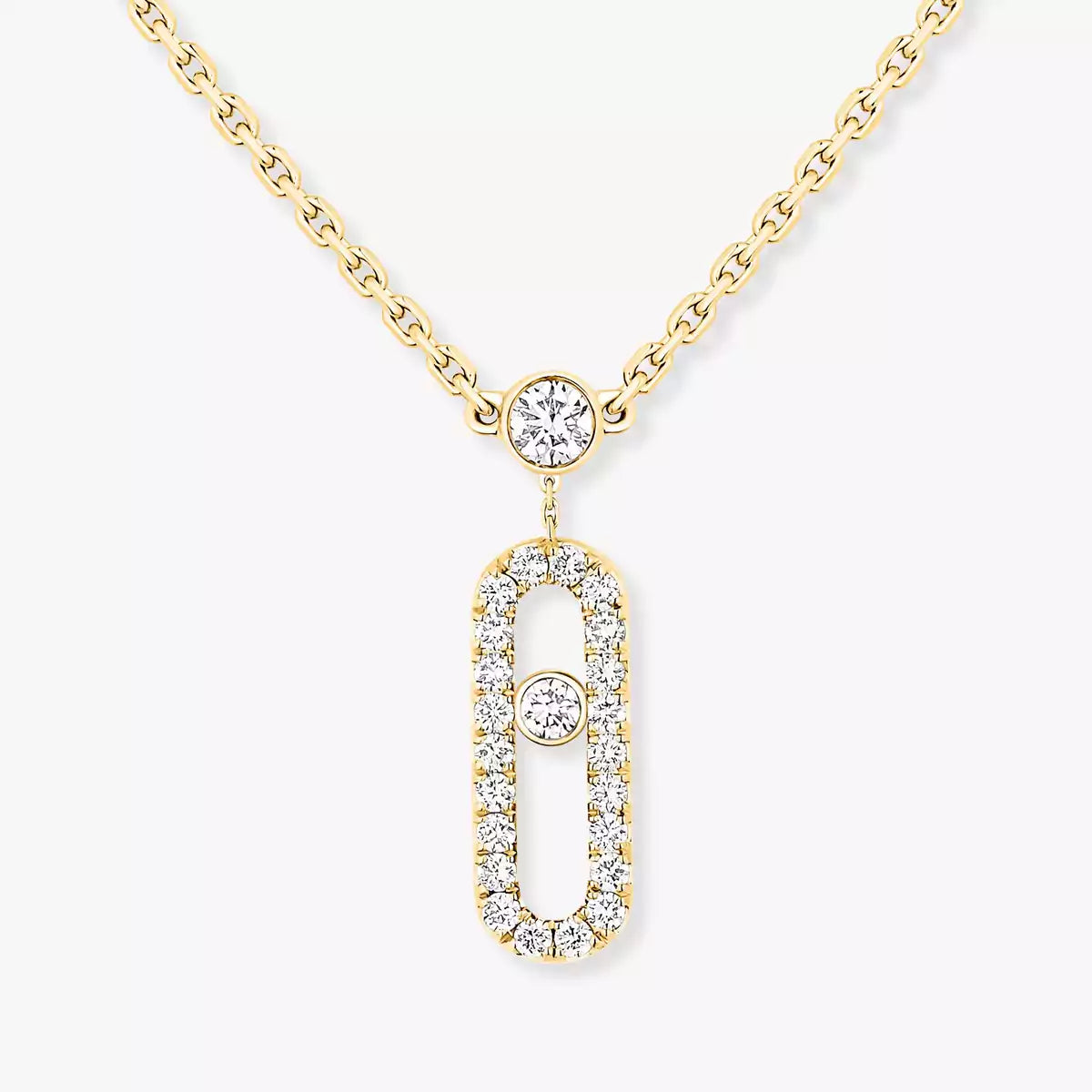 [Imperial] 2 Reihen Roségold Diamant Pavé_ Halskette Move Uno