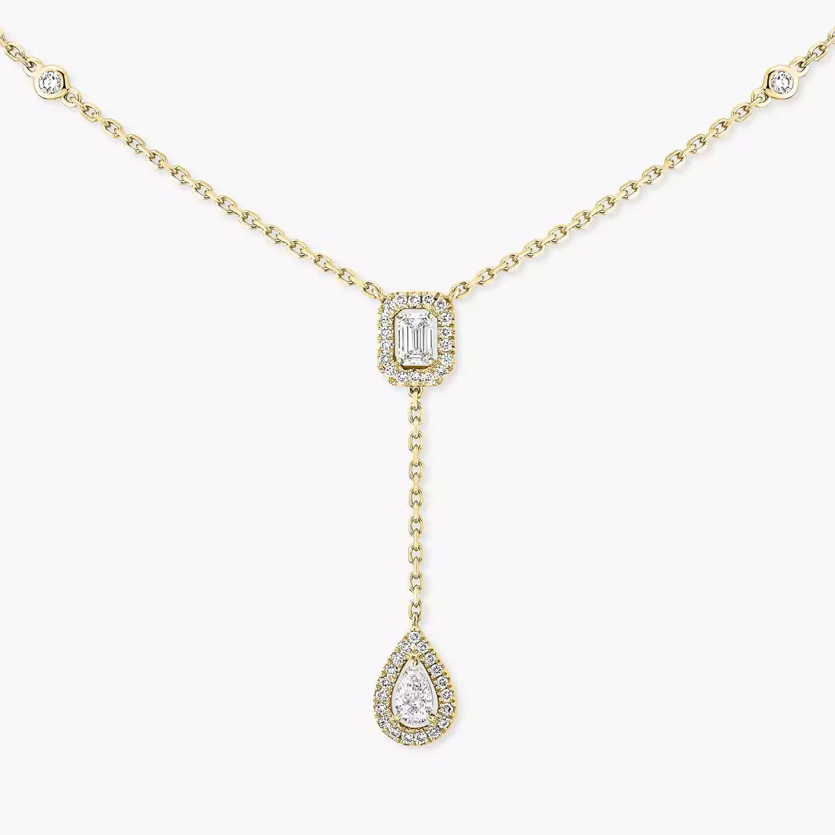 [Imperial] Gold Diamond Tie Necklace