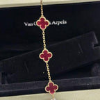 [Imperial] NEW CLOVER 5 MOTIFS PINK ENAMEL BRACELET
