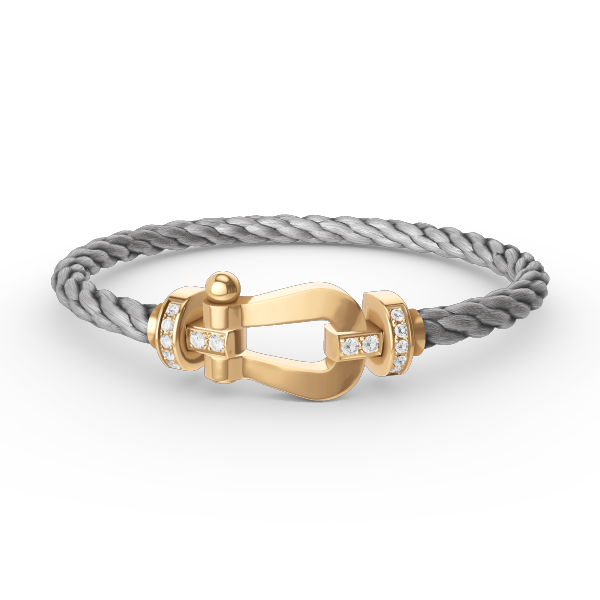 ¡®Imperial¡¯FORCE LARGE HORSESHOE HALF DIAMOND BRACELET GOLD