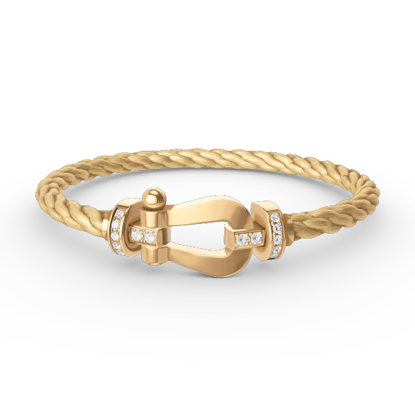 ¡®Imperial¡¯FORCE LARGE HORSESHOE HALF DIAMOND BRACELET GOLD