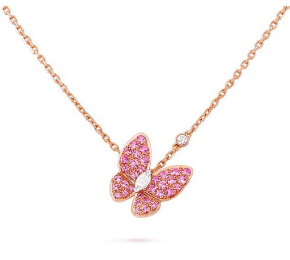 ¡®Imperial¡¯BUTTERFLY RED DIAMOND ROSE GOLD NECKLACE