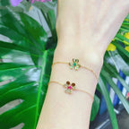 ¡®Imperial¡¯FRIVOLE GOLD FLOWER PINK MALACHITE BRACELET