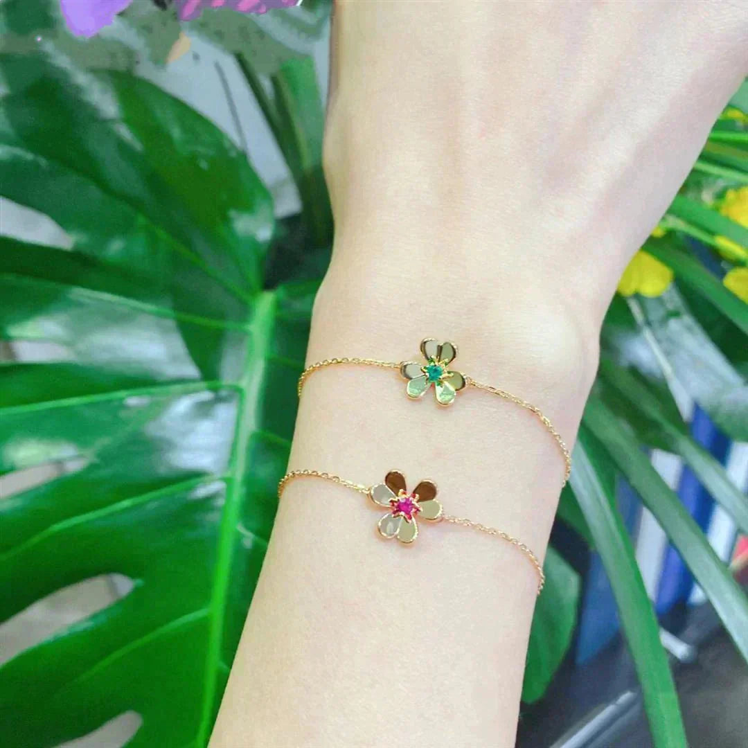 ¡®Imperial¡¯FRIVOLE GOLD FLOWER PINK MALACHITE BRACELET