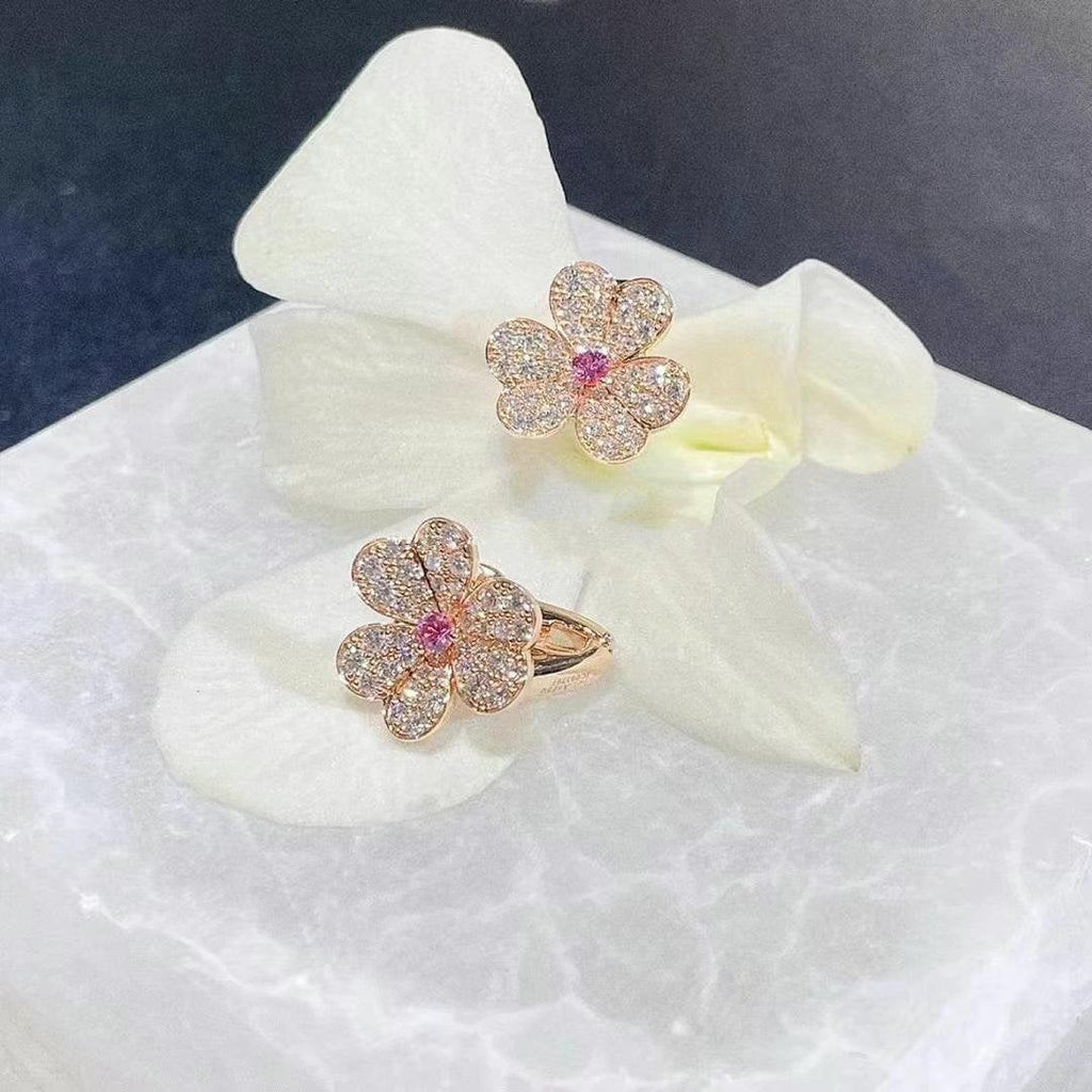 ¡®Imperial¡¯FRIVOLE PINK GOLD FLOWER DIAMOND EARRINGS