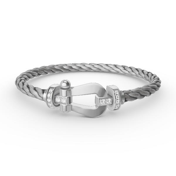 ®インペリアル®フォース ラージホースシューハーフダイヤモンドブレスレット シルバー